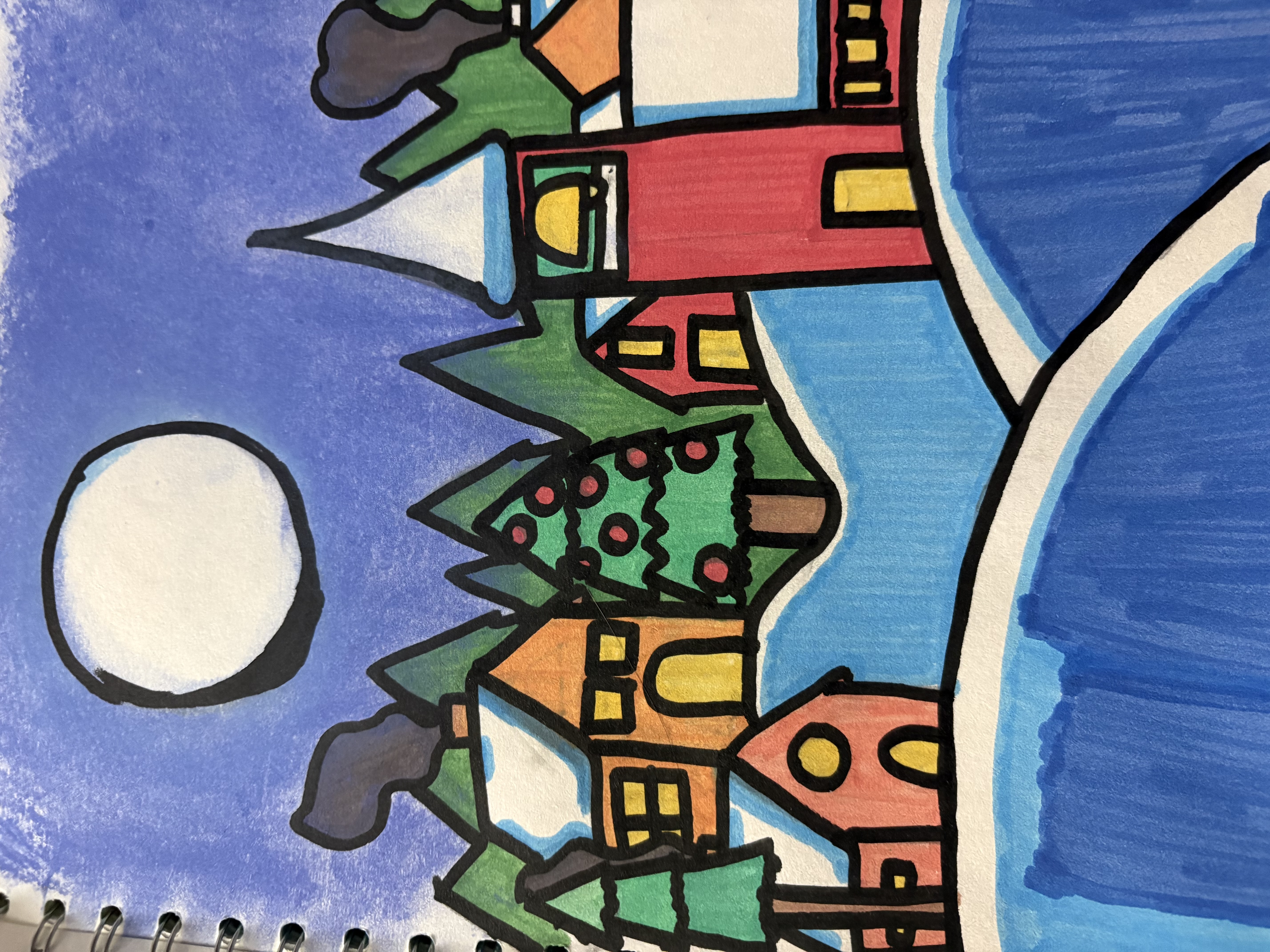 Moonlit Village by Claire